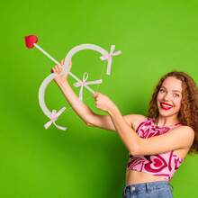 Conjunto de arco y flecha de Cupido, accesorios para disfraz de Halloween, cosplay, accesorios de fotos para mujer - Blanco - Ver 2
