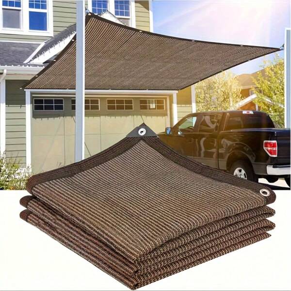 Outdoor Privacy Screen Fence & Mesh Shade Net Cover - Beige, 91-100% Sun Blocking, Noise Reduction For Garden, Backyard, Patio, Freestanding Fencing, Easy Installation With Grommets & Zip Ties, Fences For Outside