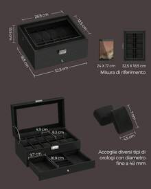 Watch Boxes & Organizers - Black - View 5