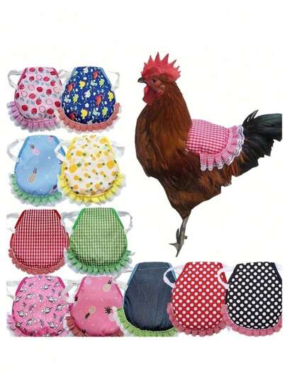1/2 piezas Silla de montar protectora elástica y linda para aves de corral, delantal protector de gallina - un chaleco de gallina con elementos festivos, fijador protector, delantal de pollo suave y elástico, silla de montar, protector de plumas, puede fijar efectivamente la espalda, múltiples opciones de patrones, protege a las gallinas ponedoras de la pérdida de plumas y lesiones, ropa de gallina, ropa de aves de corral, son regalos perfectos para los propietarios de mascotas de aves de corral, regalos de cumpleaños