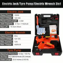 Gato hidráulico portátil con caja de almacenamiento de plástico, 5 toneladas de alta resistencia 12V DC Automotriz coche eléctrico hidráulico piso elevador de garaje y equipos de emergencia de elevación del coche Jack con lámpara LED para SUV MPV Cambie los neumáticos de reparación de garaje, 15,5 cm a 45 cm rango de elevación - Multicolor - Ver 10