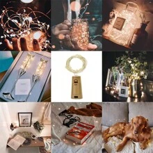 20 piezas, 2 metros, 20 luces LED de hadas con corcho suave, luces de cadena impermeables para frascos de albañil, manualidades, decoración de bodas, fiestas, regalos de cumpleaños, playa, regreso a la escuela, útiles escolares, decoración de habitaciones