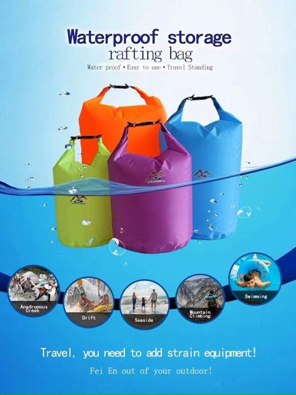Bolsa impermeable ligera para exterior y deportes para sumergir, flotar, nadar, senderismo, pesca y acampar, sin correa para el hombro, de material de poliéster, con cierre de candado, estilo de moda, apta para hombres y mujeres