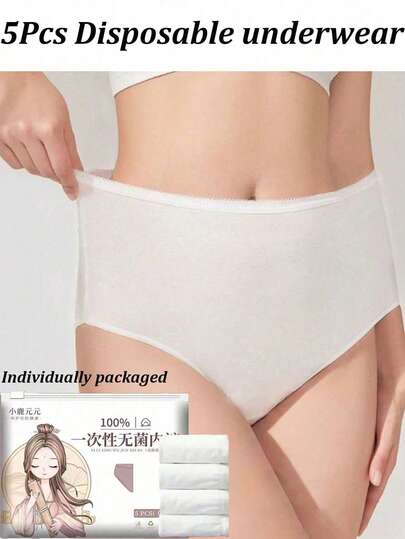 1 Pack Disposable White Triangle Panties, Business Travel, Portable Ladies Shorts, Postpartum Maternity Disposable Shorts, White Triangle, Business Travel