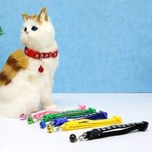 1Pc Adjustable Pet Collar With Bell For Small Dogs And Cats - Stylish Footprint Design For Added Security And Visibility