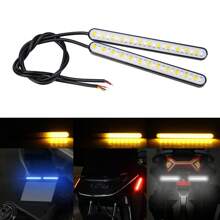 2 Peças Luzes Acessórias para Motocicleta, Luz de Fluxo Universal, Luz Auxiliar Dupla Cor 12V de Alta Luminosidade para Motocicleta/Scooter/Motocicleta Elétrica/Carro