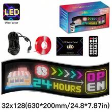 Panel de matriz LED, señal LED interior y rodante, animación de patrones de texto DIY, pantalla LED de luz blanda programable, control de aplicaciones, animación de texto por aplicación Bluetooth, se puede montar en la pared o usar en el escritorio, es decoración del hogar, creación de arte, sala de juegos, pantalla de publicidad de ventana flexible - Negro - Ver 14