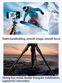 1800mm Photography Tripod, Handheld Gimbal Selfie Stick With Detachable Remote, 4/1 Screw Connector, Balanced Stable Shooting Triangular 360 Degree Panoramic Stabilizer
