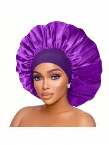 1 pieza Gorro de seda para dormir, envoltura para el cabello, pañuelo protector para trenzas, gorro de seda, gorro de satén, gorro para dormir - Multicolor - Ver 11