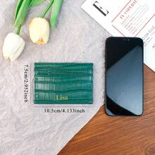 1 件个性化烫金字母名称设计鳄鱼皮图案简约时尚多功能女士礼品钱包卡包零钱包女士生日礼物钱包迷你钱包钱包小钱包可爱钱包腕带钱包 - 彩色 - 查看 5