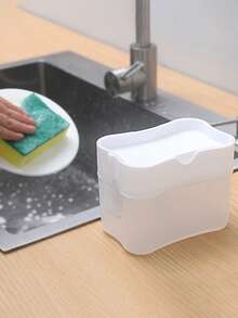 1 件创意厨房皂液器、厨房洗洁精分配器、用于厨房水槽的洗洁精分配器和海绵架，功能增强，含海绵，2 合 1 优质海绵架，用于台面的洗碗皂液器泵 - 彩色 - 查看 7