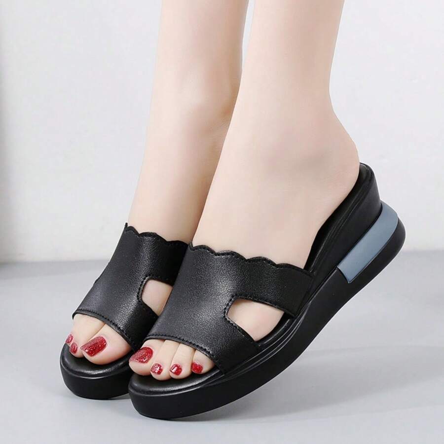 Women's Wedge Heeled Slippers, Casual Platform Shoes, Comfortable Sandals Slippers