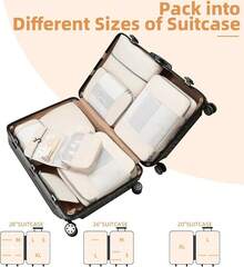 6/8/10 Set Packing Cubes For Travel Luggage Organizer - 08-beige - View 6
