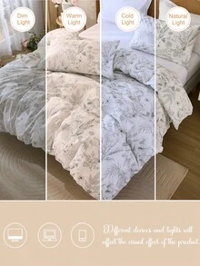 Bộ ga trải giường 3 món họa tiết hoa xanh (1 ga trải giường + 2 vỏ gối, không kèm ruột chăn), thiết kế đơn giản, mềm mại và thân thiện với da, phù hợp cho phòng ngủ chính, phòng khách, mọi mùa, món quà tuyệt vời dành cho phụ nữ. - Nhiều màu - Xem 10