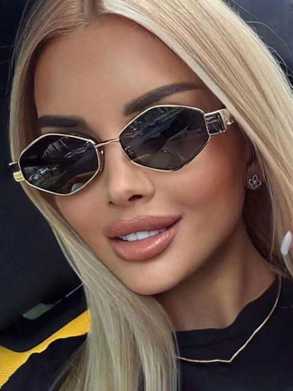 1pc Rhombus Metal Frame Y2K Fashion Fashion Glasses