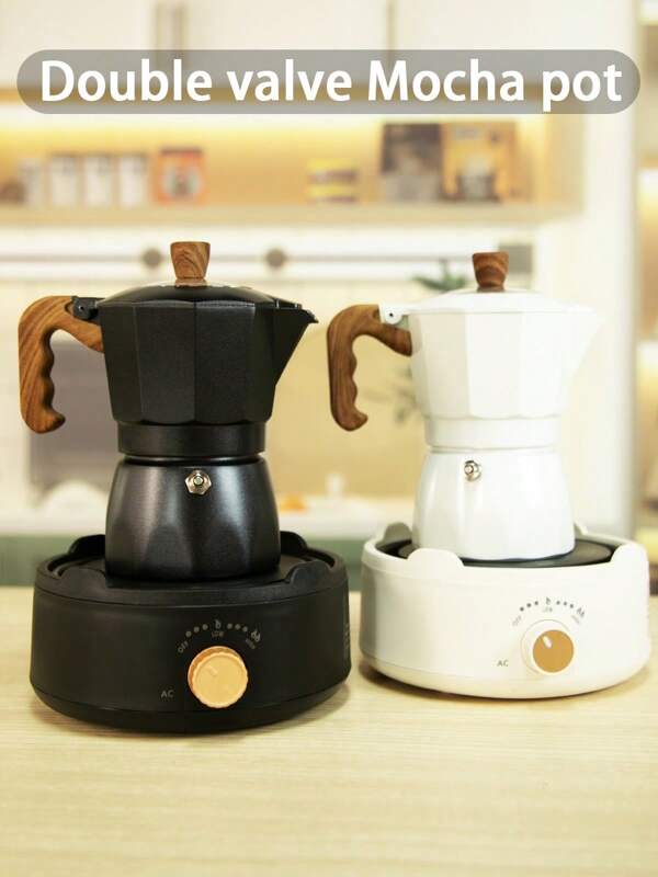 Aluminum Moka Pot With Visible Dual Valve, For Rich Creamy Espresso, Suitable For Home And Kitchen Use Back To School