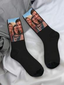 Customized Family Photo Socks, Personalized Family Photo Printed Socks, Funny Socks With Photos, Novelty Socks For Men And Women, Gag Gift, Christmas Gift