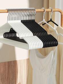 1pc/5pcs/10pcs/20pcs/40pcs/60pcs Black Hangers For Home Use, Non Slip And Non Marking Hangers For Drying, Dipping And Molding, Adult Style Clothes Hangers - Black - View 10