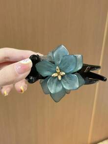 3个优雅3D立体花朵发夹 - 防滑香蕉夹，适用于丸子头和马尾辫，绿白花朵设计，金色点缀，百搭发饰，适合青少年，完美适用于休闲装扮和休闲派对，可爱发夹，女孩配饰，发饰，秋季，美发工具，女士配饰，美发用品，秋季，女士发饰，美容配饰 - 彩色 - 查看 14