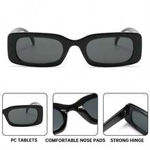 1/2/4 أزواج من النظارات المربعة الرجعية، نظارات مربعة جديدة موضة للرجال والنساء ذات طابع فاخر، نظارات مخصرة للوجه الكبير، نظارات بإطار ضيق، نظارات إطار مربع كلاسيكي أسود للأعمال والأوقات العادية، هدايا - الأسود - مشاهدة 6