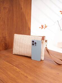 Fashionable Versatile Women's Rhombus Handbag, Minimalist Clutch Wristlet Bag, Casual Women Handbag - Beige - View 4