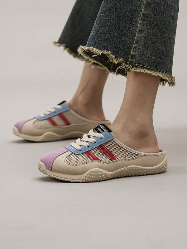 Summer New Hot Women's Flat Shoes, Linen Style Perforated Upper, Mary Jane Casual Shoes, Lolita Cute Flat Casual Shoes, Light And Breathable, Slip-On Hook And Loop Sandals, Casual Shoes, Fashion And Versatile