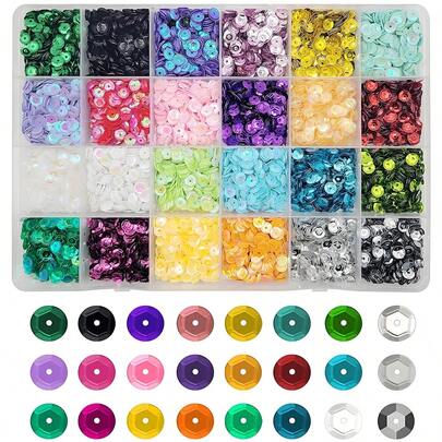 30,000+ Pcs 5mm Rainbow Round Loose Sequins Bulk | Mixed Colors Embroidery Sequins With Holes | Ideal For Sewing, Slime, Wedding, Christmas DIY Crafts & Spangles Decor