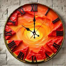 Reloj de pared con diseño de frutas de 10 pulgadas, decoración de cocina caprichosa con movimiento silencioso, perfecto para el ambiente del comedor o cafetería, regalo único para amantes de la comida - Negro - Ver 18