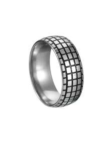 1 Stück Herren einzigartiger geometrischer Edelstahlring