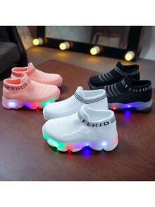 Zapatillas casual para niños con luces LED - Rosa vieja - Ver 7