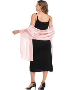 1 Stück modischer, weicher Chiffon Schal Schultertuch für Abendkleid, Hochzeitsschal, Brautschal, Damen Boho Schwarzer Schal