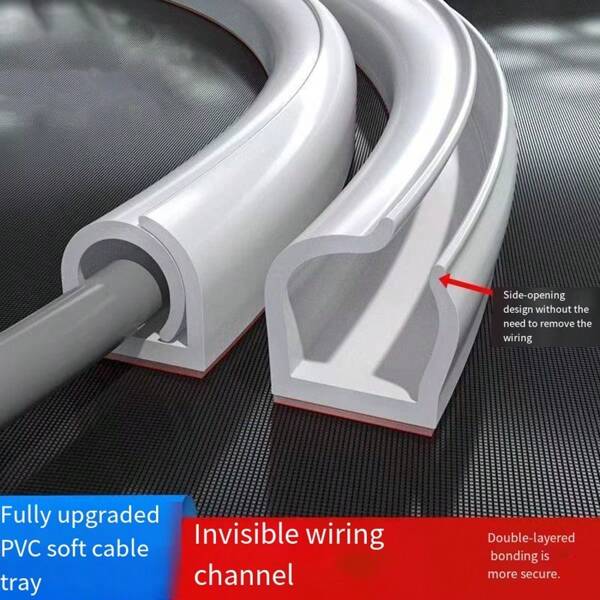Self-Adhesive Cable Concealers With Side Opening (For Easy Cable Replacement), Flexible Cable Management For Home Audio, PVC Soft Cable Trunking, Surface-Mount Cable Trunking For Wall-Mounted TVs, Usable For Floor, Home And Office, White Expansion Cover, 1.5cm (Width) X 1.0cm (Height)