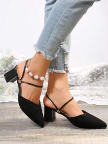 Tacones altos de punta elegantes para mujer, bombas de tacón con cordones cruzados y punta abierta, zapatos de fiesta de moda, adecuados para uso casual y de noche