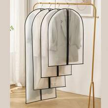 5 件透明服装防尘罩袋，长衣柜衣服外套防尘收纳袋 - 無色 - 查看 2