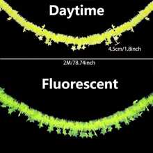 2 metri Di Banner Fluorescente Neon Luminoso, Decorazioni Appese, Banner Luminoso Nel Buio, Ghirlanda Reattiva Alla Luce Nera, Stelle Neon Per Feste, Facile Da Modellare E Tagliare, Per Feste A Tema Compleanno, Discoteca, Bar, Decorazioni Per La Casa, Feste Luminose, Decorazioni Natalizie, Richiede Irradiazione UV