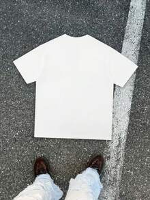 Italian Cerebral Palsy Meme T-Shirt, "BOMBARDINO CROCODILO" Crocodile Bomber Print - Men's T-Shirt, American Shan Hai Jing Shirt, Y2k, Summer Top, Soft And Breathable, 220 Grams, 100% Cotton Short Sleeved Shirt, Classic Round Neck Design, Breathable Fabric, Comfortable Casual T-Shirt, Loose Fit, Suitable For All Seasons - White - View 2