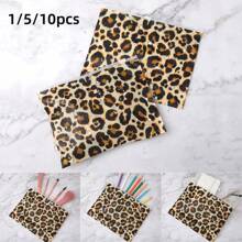 5/10pcs Leopard Pattern Storage Bags, Lightweight Multifunctional Cosmetic Bags, Zipper Bags, Travel Storage Bags, Student Stationery Pencil Bags, Plastic Film Bags, Closed Pockets, EVA Waterproof Toiletries Bags, Coin Purses, School Supplies Tool Bags, Pencil Bags, Card Bags, Sundries Storage Bags, Multifunctional Bags, Large Capacity, Suitable For Travel, Work, And Picnics, Travel Essentials, Cruise Essentials, Party Gifts