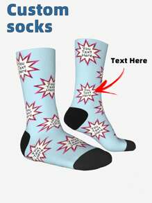 Customized Text Socks, Women's Customized Socks, Explosion Style Customized Text Socks, Valentine's Day Gift, Fun Socks, Gifts For Boyfriends And Girlfriends, Customizable Text Socks