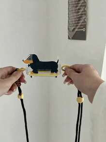1pc Cartoon Animal Phone Holder Lanyard, Cute Dog Cross-Body Strap Necklace Phone Chain, Women