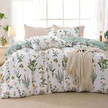 Duvet Cover King Size, Reversible Floral Lavender Duvet Cover Set With Zipper Closure, 3 Pieces Botanical Patterns Soft Microfiber Bedding Set (90"X104", 2 Pillow Cases 20"*36") - 04 - Hoa Xanh (Không Có Người An Ủi) - Xem 5