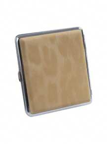 1pc 20 Slot Leopard Print Cigarette Case, Creative New Metal & Leather Simple Crush-Proof Portable Cigarette Box, Unisex Gift, Smoking Accessories, Cigarette Storage, Cigarette Holder Case