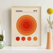 1 件现代画廊墙毕加索包豪斯橙色墙壁艺术帆布画海报适用于客厅家居装饰可选画框 - 彩色 - 查看 8