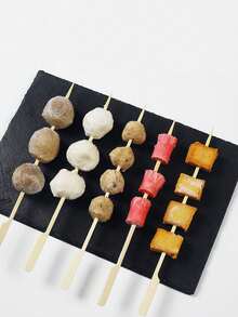 200/100/50/10pcs Set Bamboo Skewers, Suitable For Home, Restaurant, Night Market, Outdoor Activities, Fruit Store, Can Be Washed And Reused,School Supplies