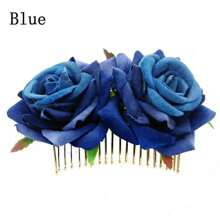 1 Stück Rosen Blumen Haarclip für Frauen, Rosen Blumen Haarzubehör, Hochzeit Haarclip für Flamenco Tänzerin (Rot), Seitenkämme, Schulsachen