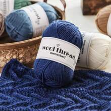 300g 100% reine Strickwolle, ideal für handgemachte Pullover, Mützen, Schals zum Warmhalten im Herbst/Winter, 1 Stück = 6 Knäuel = 300g