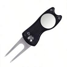 Stainless Steel Golf Course Divot Repair Tool With Magnetic Ball Marker - Durable Waterproof Multi-Functional Green Fork, Suitable For Outdoor Use - Perfect Gift For Golfers