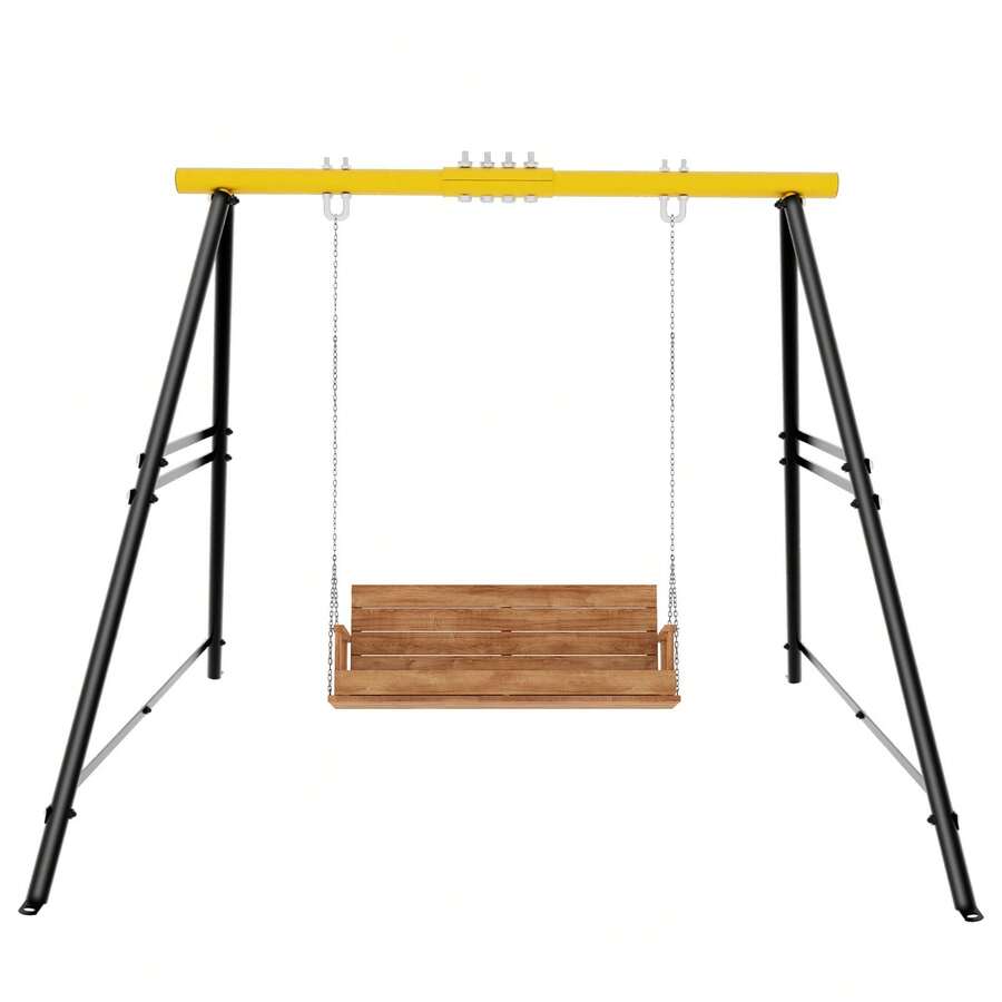 Porch Swing Frame, 880lbs Weight Capacity Swing Stand, Heavy Duty A-Frame Swing, Swing Stand Frame For Yoga Hammock Saucer Baby Porch Swing, Swing Sets For Backyard (Swing NOT Included) - Yellow - View 1