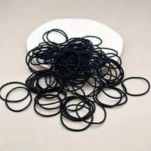 100 Stück schwarze, perfekt kombinierbare elastische Haargummis, einfache und vielseitige Haargummis, Haargummis, Haargummis, Haargummi-Scrunchies