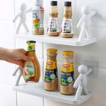 Kit 2 Suporte Prateleira com Adesivo Decoração Para Sala Cozinha Banheiro Prateleira Organizador Porta Shampoo - 2 Unidades - Visão 4