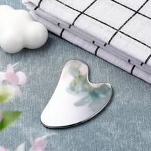 Nuanchu Stainless Steel Gua Sha Facial Tools Lymphatic Drainage Massager Guasha For Face Metal Gua Sha Skin Self Care Gifts Face Sculpting Guasha For Body Eyes Jawline Shaper With Pouch(Silver) - 銀色 - 查看 3